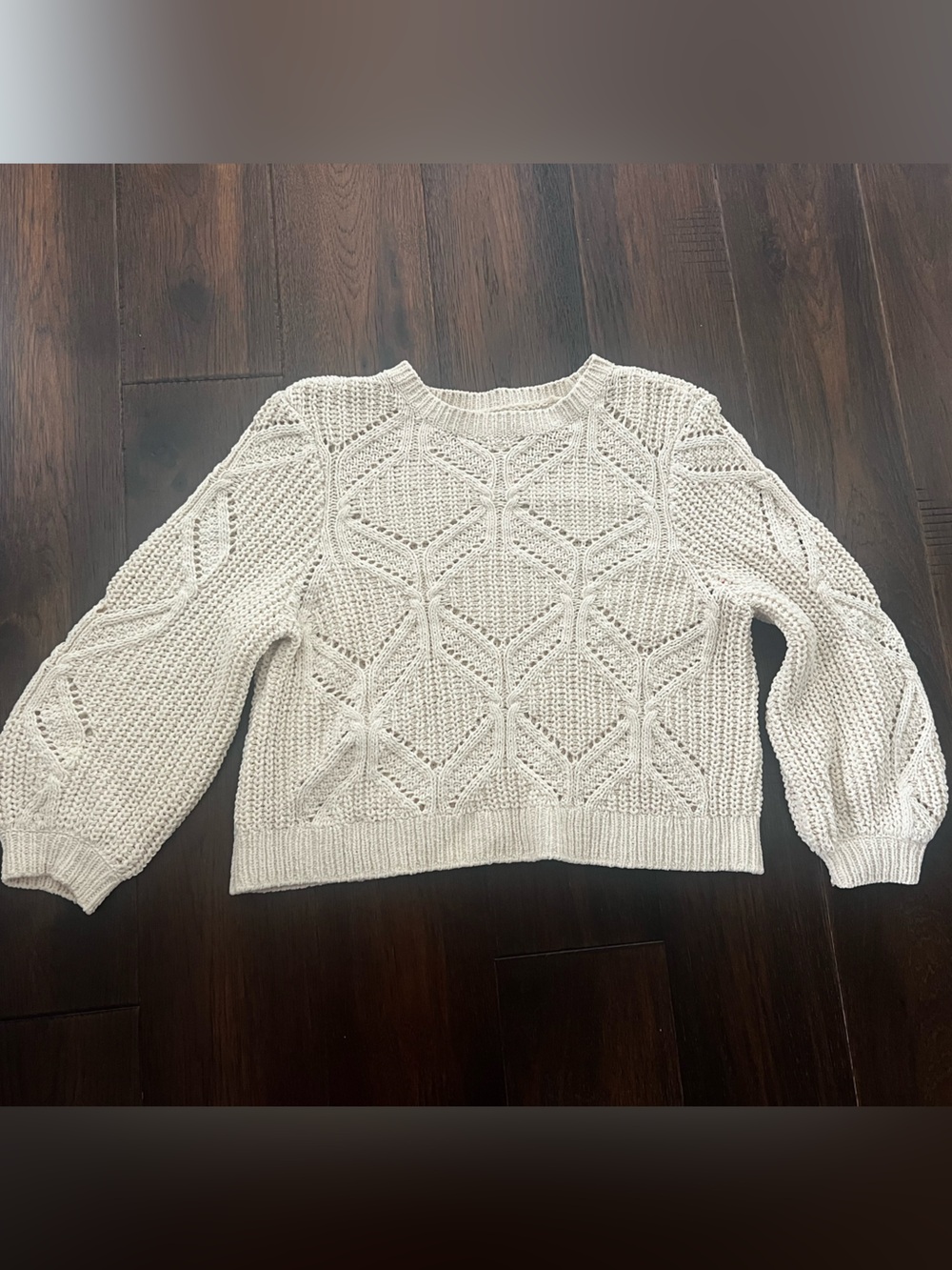 Women's Cream Cable Knit Sweater